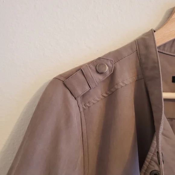 Staccato Taupe Lightweight Faux Suede Satin Lined Moto Jacket Outerwear - Picture 10 of 15